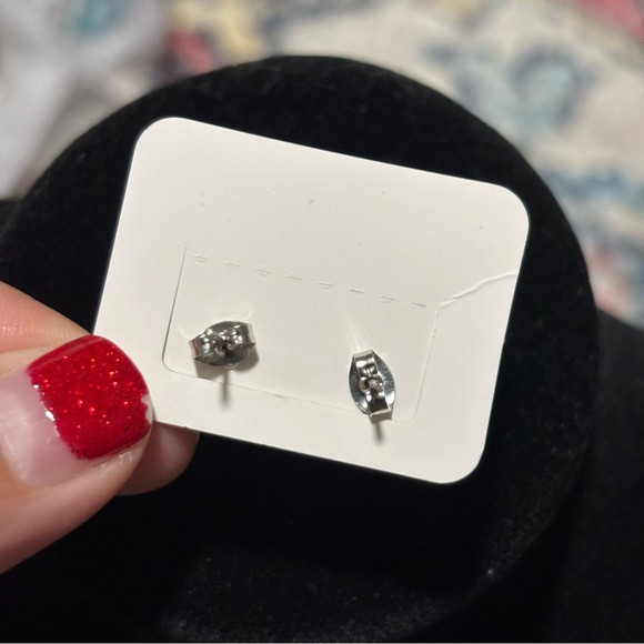 Curly Tail Cat Earrings - Stainless Steel, Stud-Style Earrings, Kitty Cat Steel - Picture 6 of 6